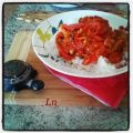 Thon sauce tomate aux poivrons et câpres