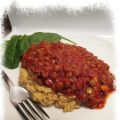 Polenta de millet accompagné de lentilles,[...]