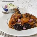Poulet au safran et fruits secs.