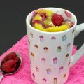 Mug cake framboise chocolat blanc