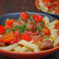 Pâtes aux boulettes trois couleurs