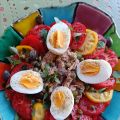 Salade de tomates au thon & aux oeufs
