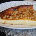 Gâteau au fromage blanc, miel et pignons de pin