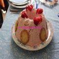 Mousse de morangos com biscoitos de amendoa