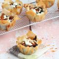 Tartelettes à la pâte à filo et légumes d'hiver