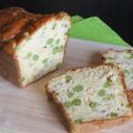 Cake aux petits pois frais, lardons et comté,[...]