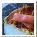 Quiche au chaource avec du saumon fumé posé