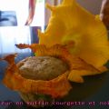 Fleur en muffin courgette et noix