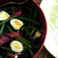 Salade tiède de haricots verts au magret séché