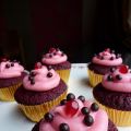 Pink Velvet cupcakes, ganache à la patate douce