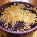 crumbles aux poires et aux myrtilles