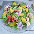 Salade folle au homard, foie gras et mangue 