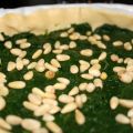 Tarte épinards chèvre frais et pignons de pin