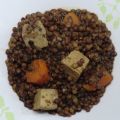 Lentilles vertes au tofu fumé...