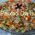 Massa colorida com camarão e queijo roquefort[...]