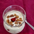 Trifle brownie, framboises, crumble