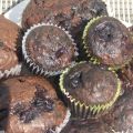 Muffins géants au chocolat noir et bleuets