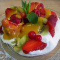 Pavlova aux fruits rouges et kiwi, coulis aux[...]