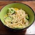 Wok de spaghettis aux légumes