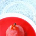 les poires au sirop d'hibiscus