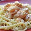 Spaghettis aux crevettes a l'ail - Garlic prawn[...]