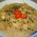 Soupe au lait de coco, coquilles st jacques à l
