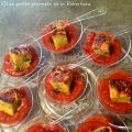 Cube de courgette jaune en clafoutis safran et[...]