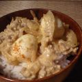 Oeufs de caille, veau et riz, sauce curry aux[...]
