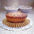 Cupcakes au citron et billes sucrées colorées