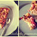 Tarte crumble toute rose (rhubarbe, framboise,[...]