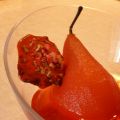Poires pochées au vin rosé et à la crème de[...]