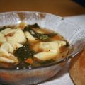 Soupe repas aux tortellinis et légumes