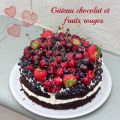 Gâteau au chocolat et fruits rouges