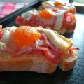 Tartines Jambon, Chèvre et Oeufs de caille