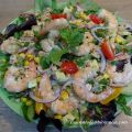 Salade de gambas au maïs, avocat, courgette,[...]