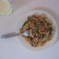 Spaghettis aux légumes sauce soja