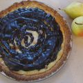 tarte poires, amandes, nappage chocolat