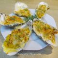 Huîtres gratinées, poireau, safran et aneth