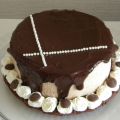 Entremet café praliné, génoise au chocolat