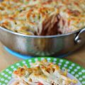 Macaroni long aux tomates gratiné