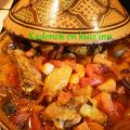 Tajine de poulet aux légumes et citron confit,[...]