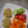 Galettes de sardines au son d'avoine et crudités