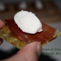 Toasts de bricks au pesto & chèvre frais