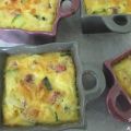 Clafoutis de courgettes et chorizo en cocottes