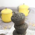 Muffins au sésame noir coeur citron