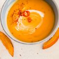 Soupe de potiron au curry rouge
