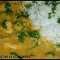 Poulet au curry accompagne de riz basmati,[...]