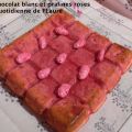 Brownie chocolat blanc et pralines roses