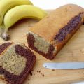 Marbré banane, chocolat et cacahuètes