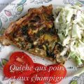 Quiche aux poireaux et aux champignons